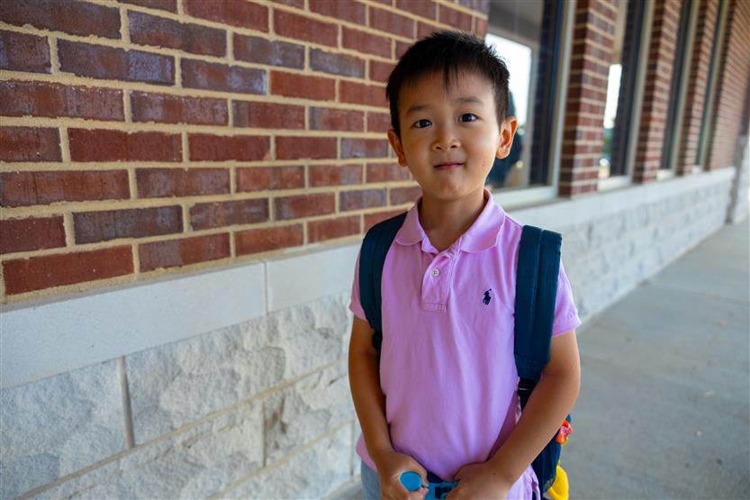 Kindergarten students start their school year